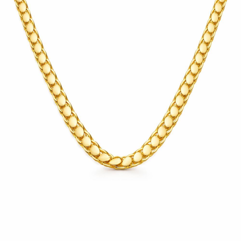 22 Ayar Pullu Altın Zincir 60 cm Parlak Seri