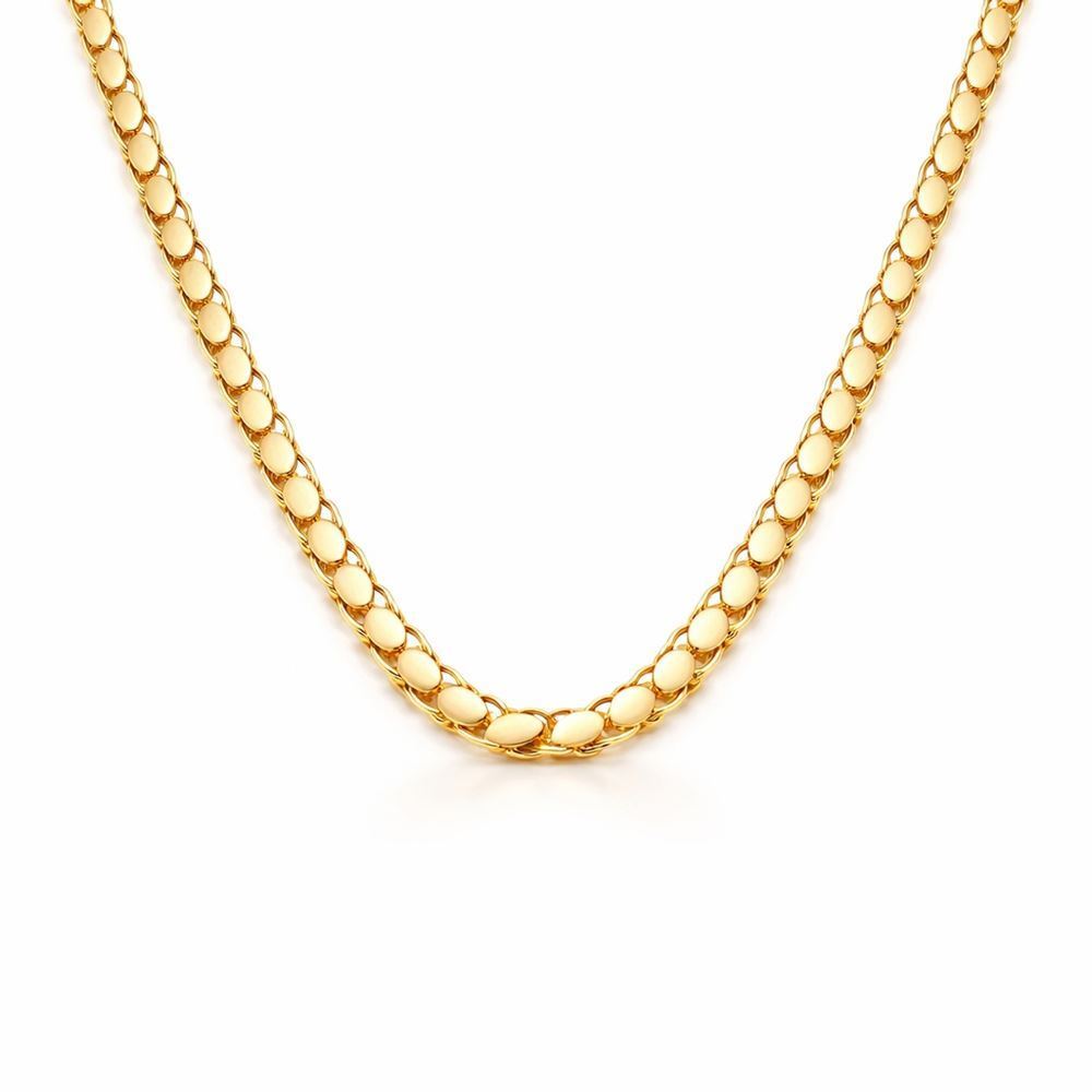 22 Ayar Pullu Altın Zincir 60 cm Parlak Seri