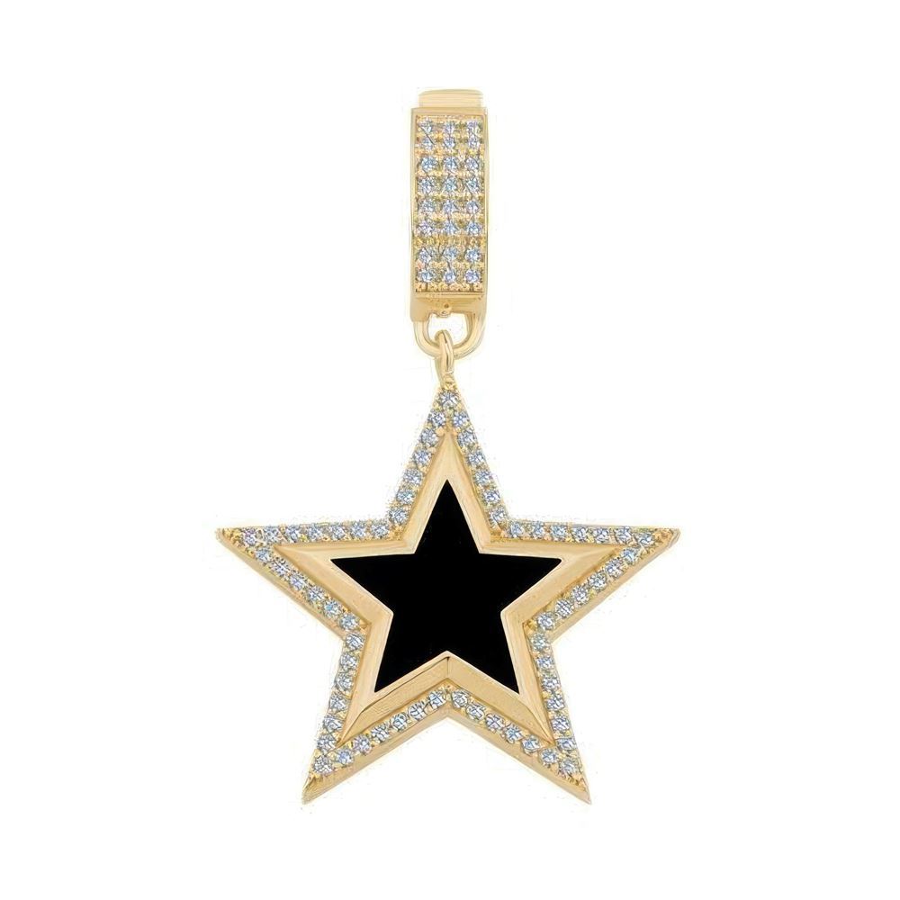 Taşlı Siyah Yıldız Kolye Ucu Charm